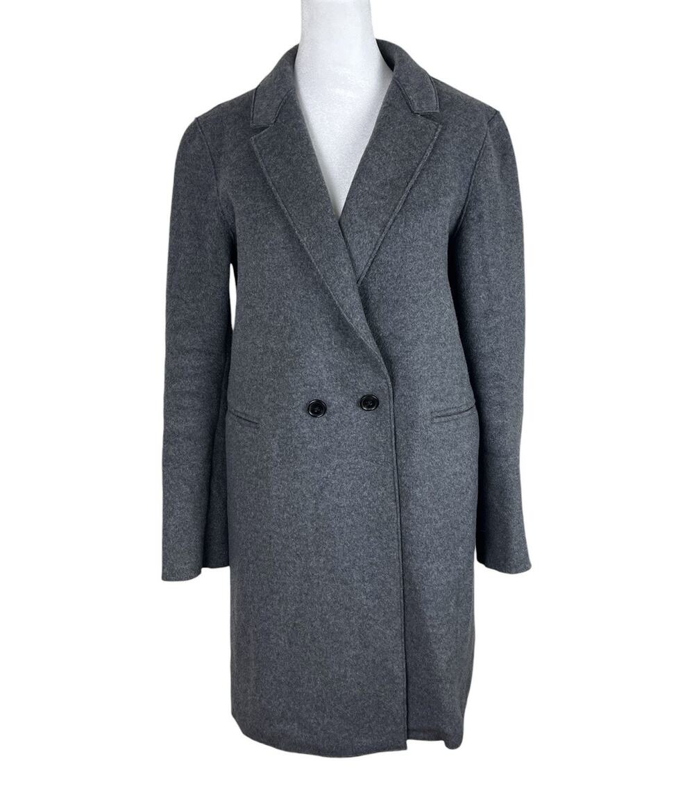 The Reset R Label Minimalist Midi Wool Blend Pea Coat Clean Line Size Medium